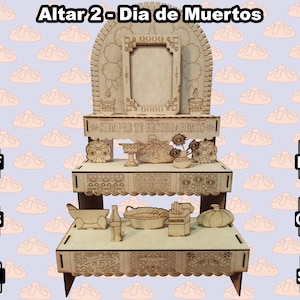 altar de muertos 2, day of the dead svg, dia de muertos mexico, day of the dead Laser cut, ofrenda svg, memorial kit, nicho altar de muertos