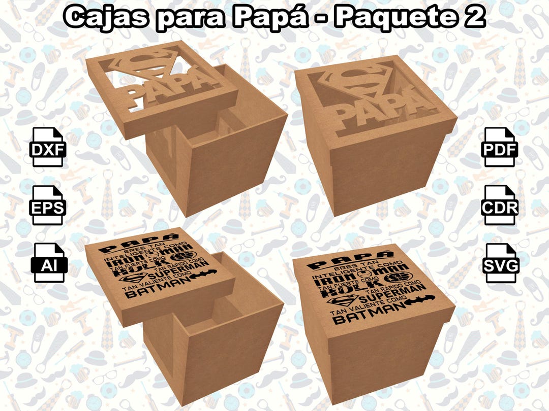 Cajas de regalo Dia del padre pack #2, cajas personalizadas, feliz dia ...
