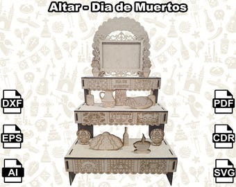altar de muertos, day of the dead svg, dia de muertos mexico, day of the dead Laser cut, ofrenda svg, memorial kit, nicho altar de muertos