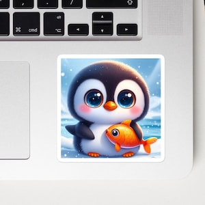 Sticker schattige pinguïn