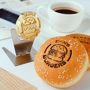 Branding Stamp For Burger, Branding Iron, Burger Food Branding Iron Stamp, BBQ Brand Iron, Branding Iron For Food, Food Branding Iron.