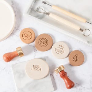 Perfect Christmas Gift,90 Templates For Customized Pottery Stamp,Ceramic Signature Stamp Logo,Brass Stamp for Clay/Soap,Personalized Pottery