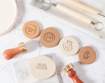 Perfect Christmas Gift,90 Templates For Customized Pottery Stamp,Ceramic Signature Stamp Logo,Brass Stamp for Clay/Soap,Personalized Pottery