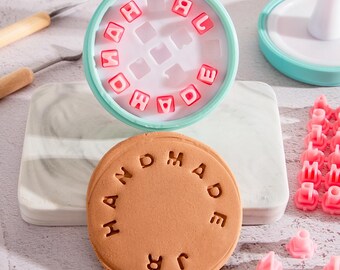 Estampador de galletas / Sello de alfabeto para arcilla / Herramientas para estampar cerámica / Herramientas para estampar letras mayúsculas / Herramientas para estampar marcas / Sello de arcilla grabado