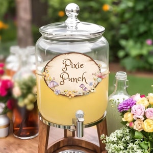 Etichetta per bevande Fairy Garden modificabile - Etichette per bevande Enchanted Forest - Pixie Punch - Pozione delle fate - Compleanno Enchanted Forest - Baby Shower