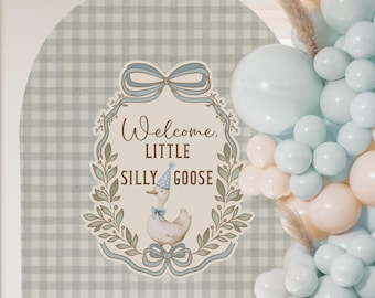 Editable Silly Goose Baby Shower Sign, Canva Template (Instant Download)