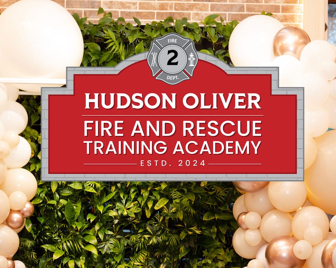 Fire Fighter Birthday Sign | Editable Canva Template (instant Download ...