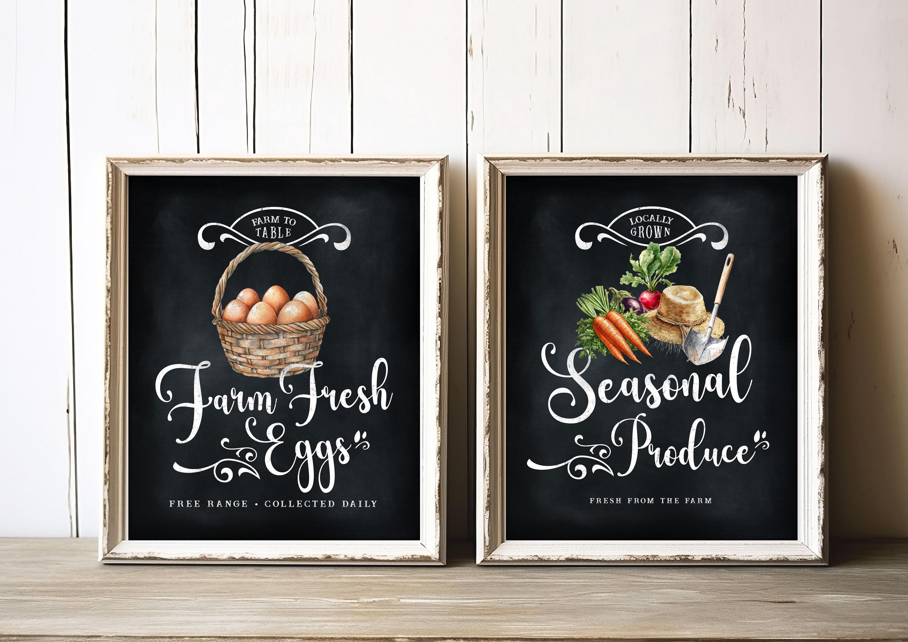 Farmers Market Sign Bundles - Chalkboard - Printable - Digital File - Etsy