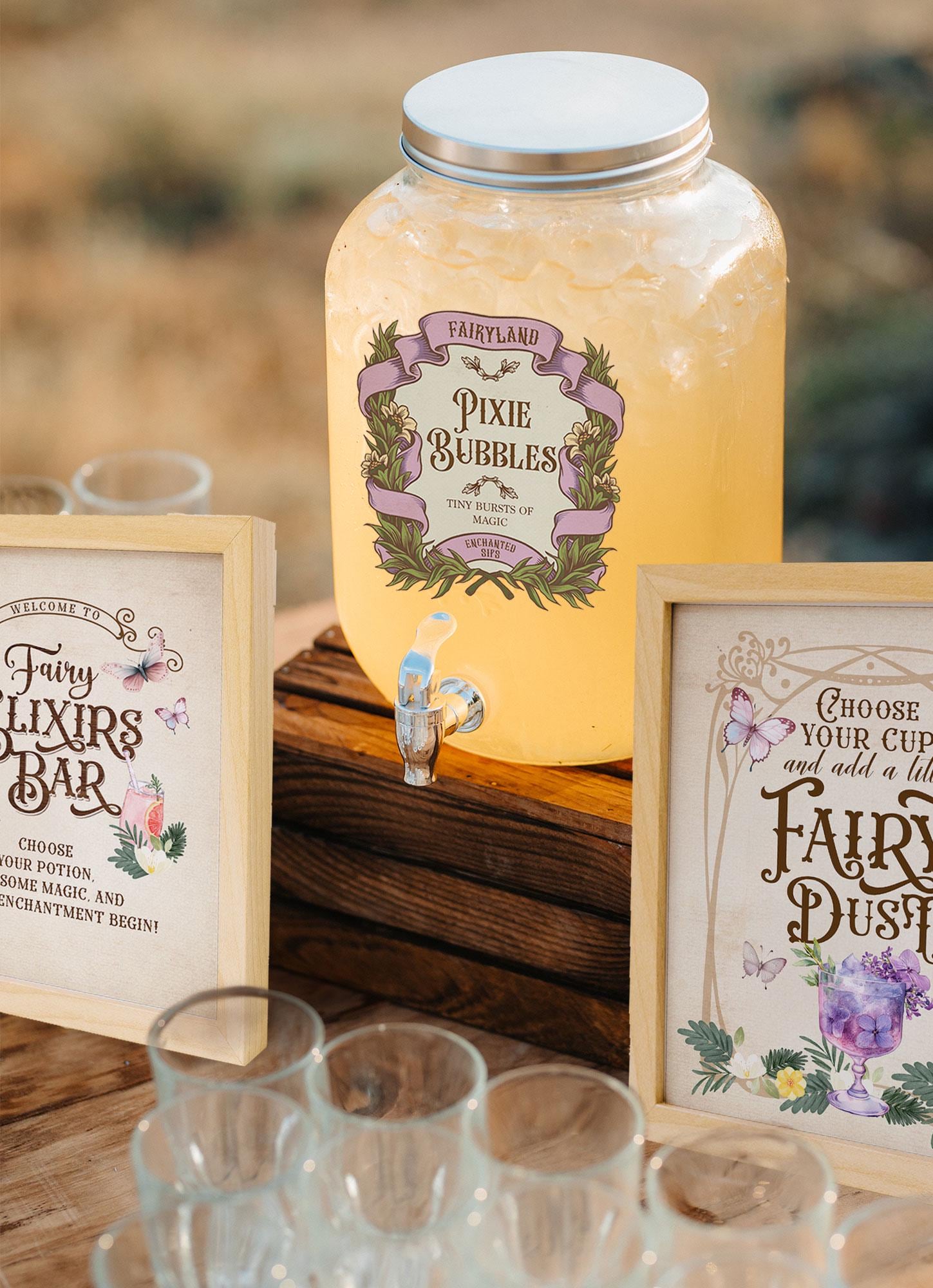 Printable Fairy Party Drinks Bar Kit - Enchanted Forest Drink Labels - Fairy Drinks Station Sign - Pixie Punch - Fairy Birthday -Baby Shower