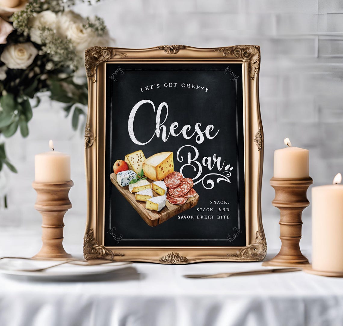 Cheese Bar - Cheese Station Sign - Chalkboard - Printable - Digital ...