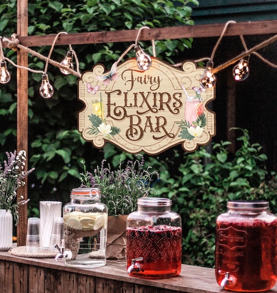 Fairy Elixirs Bar Sign – Enchanted Garden Party Decor (Digital File)