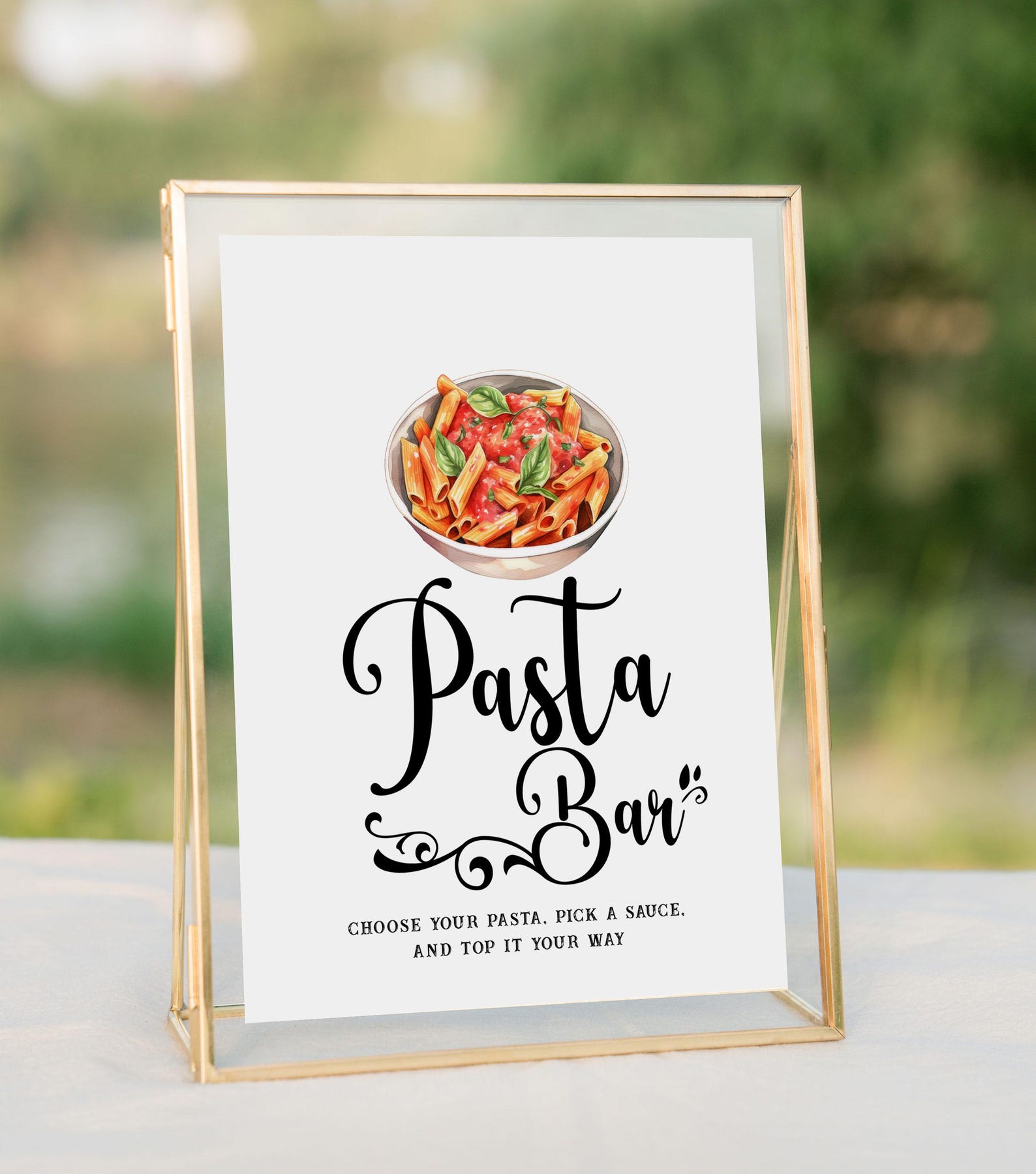Pasta Bar - Pasta Station Sign - Minimalist - Printable - Digital File ...