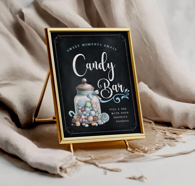 Candy Container Sign Candy Bar - Candy Station Sign - Chalkboard - Printable - Digital File ...