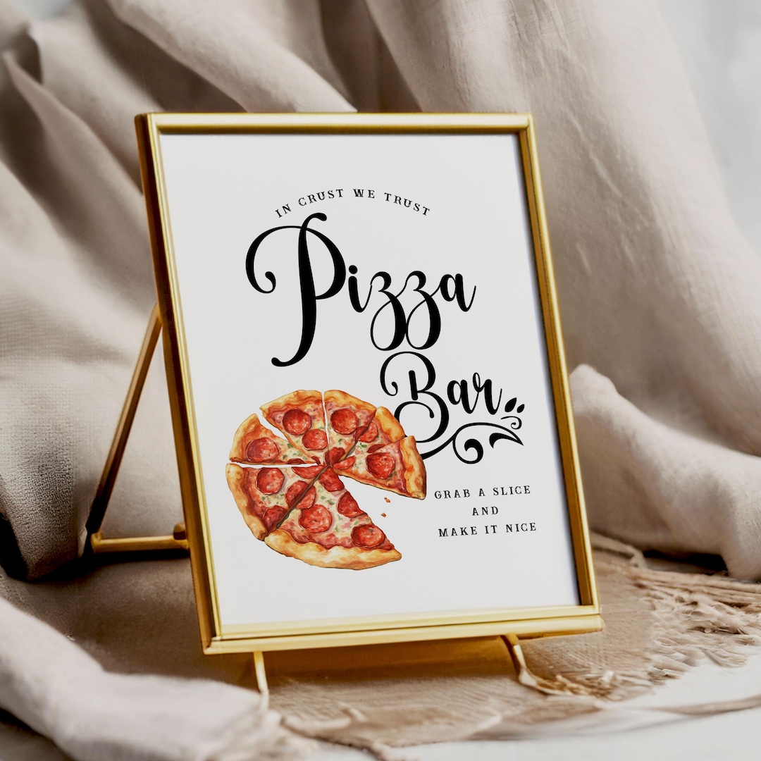Pizza Bar - Pizza Station Sign - Minimalist - Printable - Digital File ...