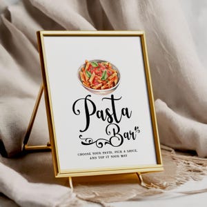 Pasta Bar - Pasta Station Sign - Minimalist - Printable - Digital File