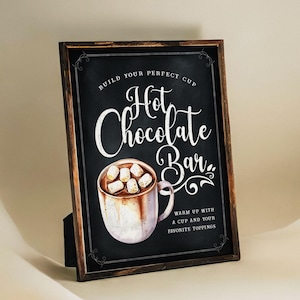 Hot Chocolate Bar - Hot Cocoa Station Sign - Chalkboard - Printable - Digital File