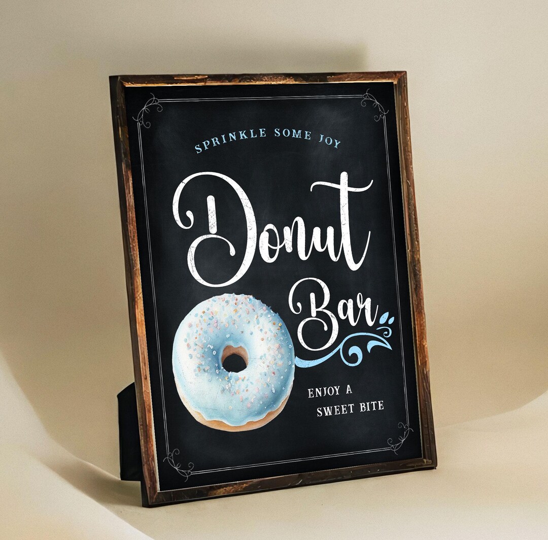 Springfield Donuts Sign Donut Bar - Donut Party Sign - Chalkboard - Printable - Digital File - Etsy