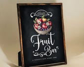 Fruit Bar - Fruit Station Sign - Farmers Market - Chalkboard - Printable - Digital File