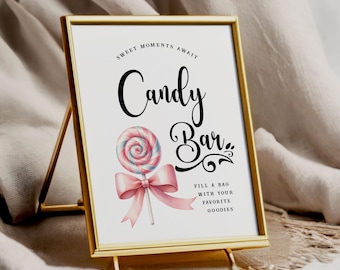 Candy Bar - Candy Station Sign - Minimalist - Printable - Digital File