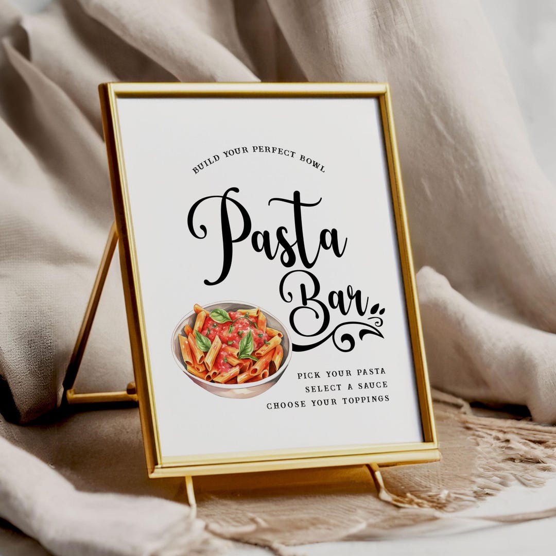 Pasta Bar - Pasta Station Sign - Minimalist - Printable - Digital File ...