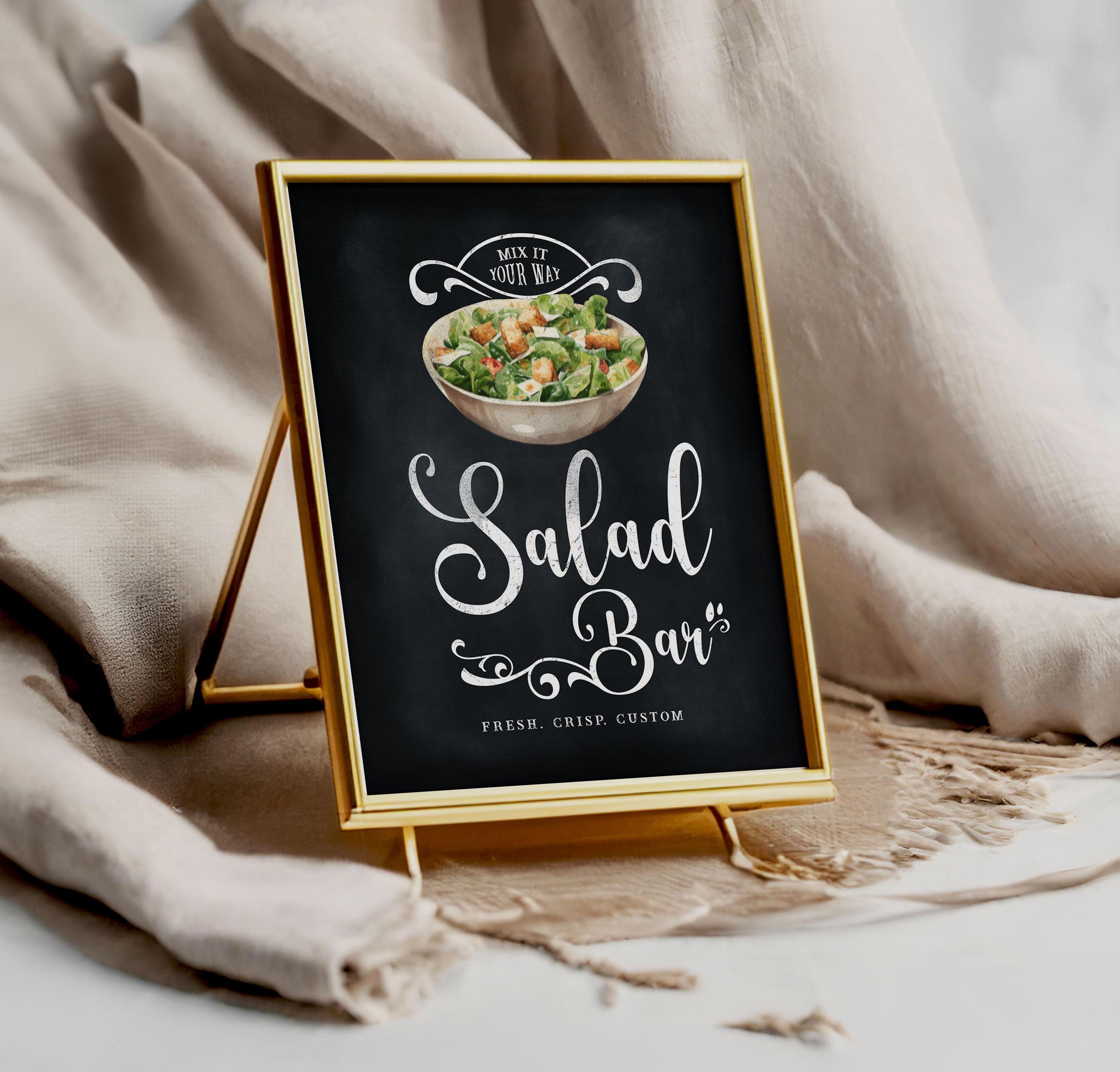Local Salad Program Sign Salad Bar - Salad Station Sign - Chalkboard - Printable - Digital File ...
