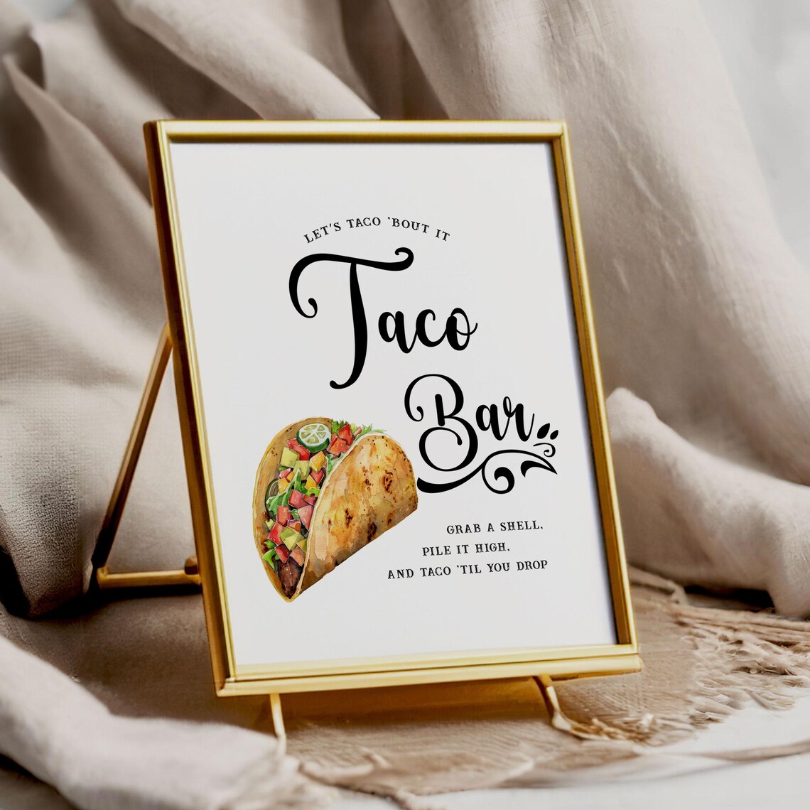 Taco Bar - Taco Station Sign - Minimalist - Printable - Digital File - Etsy
