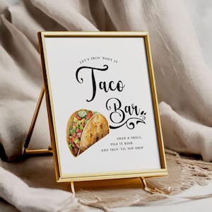 Taco Bar - Taco Station Sign - Minimalist - Printable - Digital File