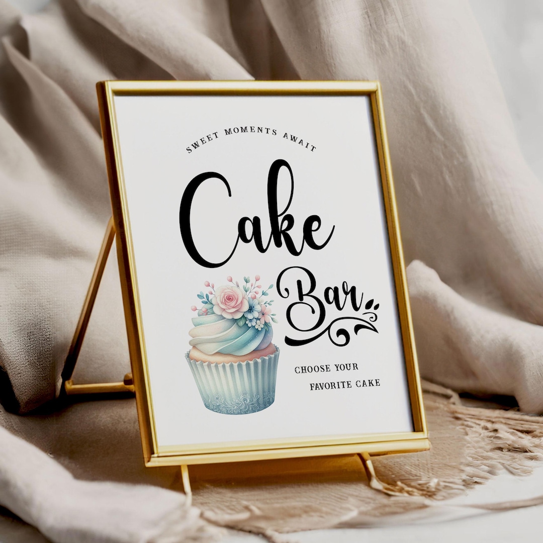 Cake Bar - Dessert Table Sign - Minimalist - Printable - Digital File ...