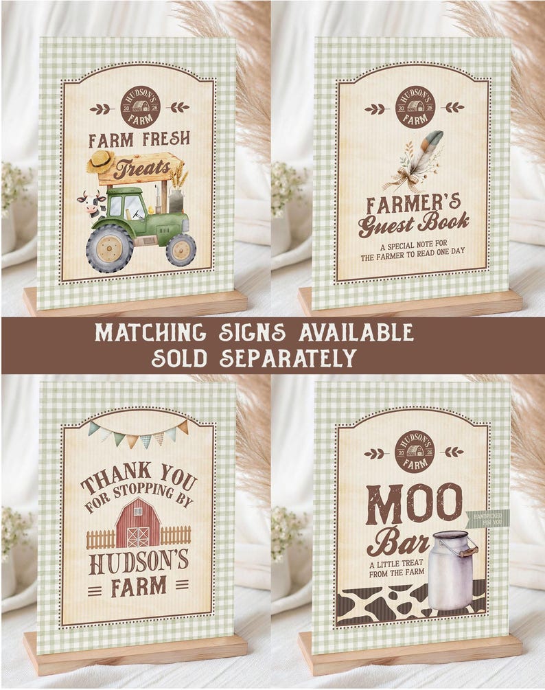 Paper Sign Farm Farm Birthday Sign | Barnyard Adoption Center Party Decoration (canva ...