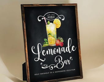 Lemonade Bar - Lemonade Stand Sign - Chalkboard - Printable - Digital File
