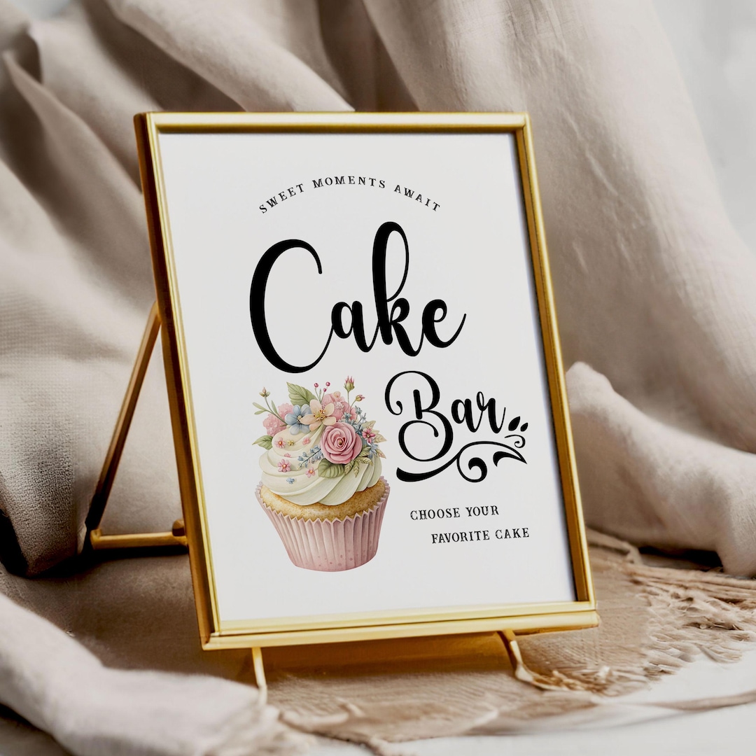 Cake Bar - Dessert Table Sign - Minimalist - Printable - Digital File ...