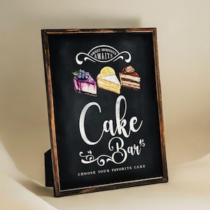 Cake Bar - Dessert Tischschild - Tafel - Printable - Digitale Datei