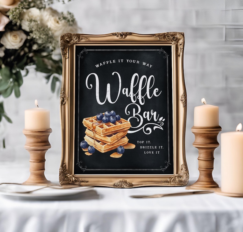Waffle Bar - Waffle Station Sign - Chalkboard - Printable - Digital ...
