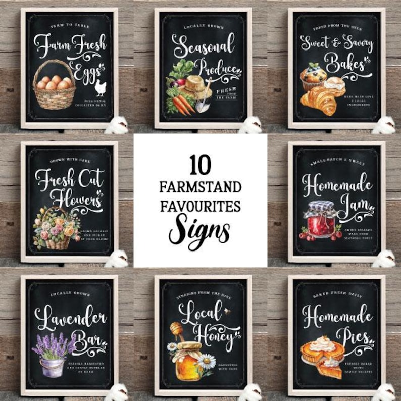 Farmers Market Sign Bundles - Chalkboard - Printable - Digital File - Etsy