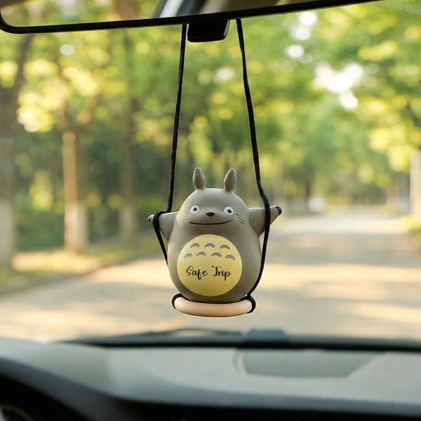 Benutzerdefinierte Silikon Kawaii Auto Anhänger, Ghibli Fan Geschenk, Auto Spiegel hängen, Wald Charme, Frühling Gunsten, Geschenk für Frauen, Muttertagsgeschenk