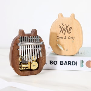 Birthday Custom Wooden Totoro Kalimba Thumb Piano,Totoro Music Box,Music Box for Kids,Custom Name,Anime Music Box,Baby Shower,Couple Gift