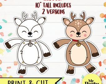 Printable reindeer Cut & Paste Craft, reindeer cut craft, reindeer pdf, Christmas craft, Christmas pdf, reindeer Activity, Toddler Activity