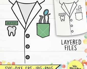 Dentist uniform svg, Dentist costume SVG, Dentist shirt svg, Halloween shirt svg, Dentist coat svg, cricut cut files, halloween svg