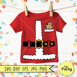Traje de Papai Noel svg, Papai Noel SVG, Camisa de Papai Noel svg, Natal svg, Traje de Papai Noel svg, Traje de Natal svg, Homem-biscoito svg, Papai Noel crianças