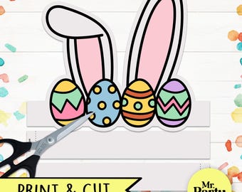 easter eggs with rabbit ears, colorable and printable easter bunny ears pdf, paper crown bunny ears, bunny costume, Kid Craft rabbit pdf