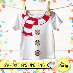 Snowman with striped scarf, scarf svg, snowman costume svg, snowman shirt svg, Christmas svg, Christmas costume svg