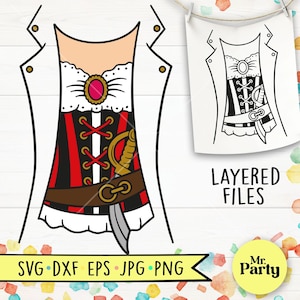 Pirate vrouw kostuum svg, piraat SVG, kostuum SVG, piraat shirt svg, Halloween shirt svg, carnaval svg, piraat kinderen svg, piratenzwaard svg