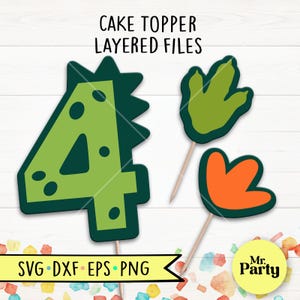 Dino 4.Geburtstag SVG, Dino-Kuchendeckel-Svg, Dekoration, Dinosaurier-Topper-Svg, Party-Svg, Vier-Geburtstag-Shirt-Svg, Dinosaurier-Fußabdruck svg