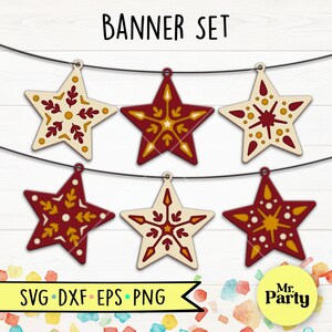 Palle di stelle di Natale svg, ornamenti di Natale svg, fai da te di Natale, palle di Natale SVG a tre strati, fiocchi di stelle di Natale svg, festa di Natale
