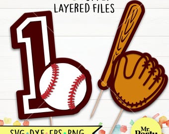 Baseball 1st birthday SVG, baseball cake topper svg, decoration baseball topper svg, Party svg, 1st Birthday shirt svg, baseball svg