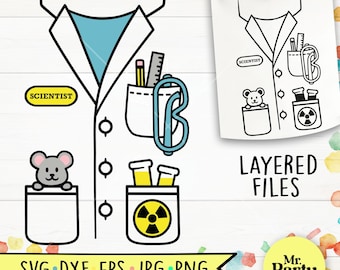 Scientist uniform svg, mad Scientist costume SVG, Scientist shirt svg, Halloween shirt svg, mad scientist coat svg, cricut cut files