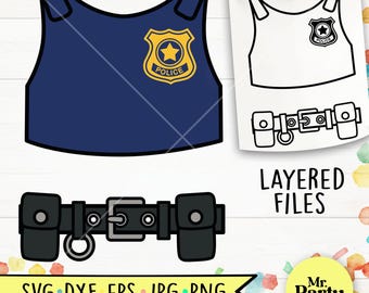 Police costume SVG, Police shirt svg, Halloween shirt, Halloween svg, Police officer svg, Police Birthday, Police Uniform svg, Police Badge