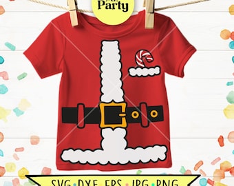 Santa costume svg, Santa Claus SVG, Santa shirt svg, Christmas svg, Santa Outfit Svg, Christmas costume svg, Santa cut file svg, santa kids