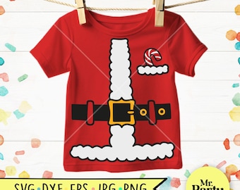 Santa costume svg, Santa Claus SVG, Santa shirt svg, Christmas svg, Santa Outfit Svg, Christmas costume svg, Santa cut file svg, santa kids