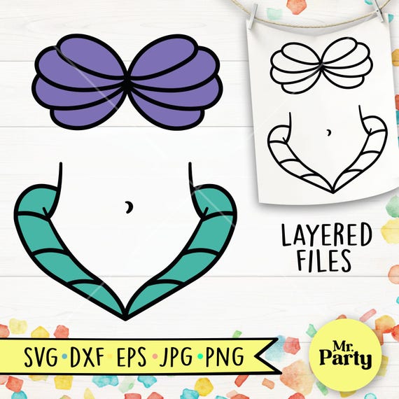 Mermaid Costume Shirt Halloween Clam Shell Bra Mermaid Costume Shirt Halloween Clam Shell Bra